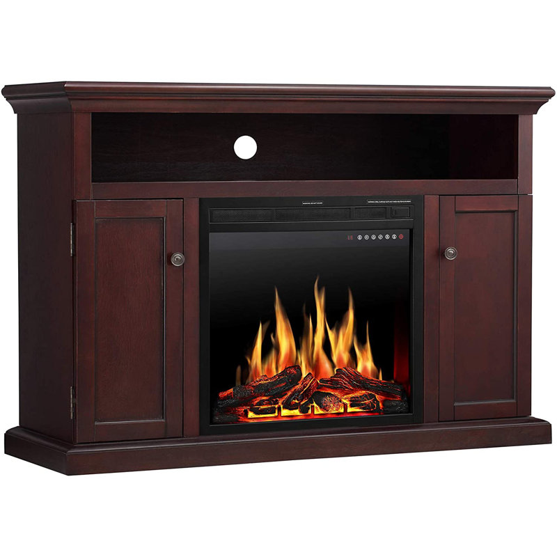 Charlton Home® Electric Fireplace TV Stand Wood Mantel For TV Up To 55